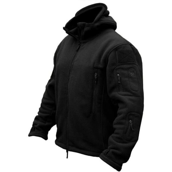 Mens Tactical Fleece Jacket Military Hoodie Outdoor Hiking Camping Winter Coat - Picture 1 of 7